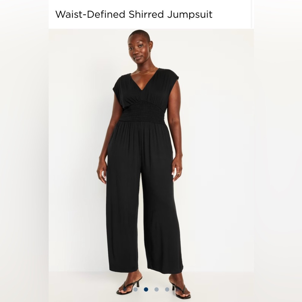 Shirred waist-defined jumpsuit
